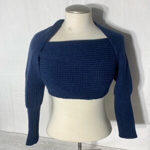 5/$25 Navy Blue Knit Convertible Scarf Sweater